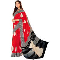 AKHILAM Womens Bagh Bhagalpuri Silk Printed Saree With Unstitched Blouse Piece (Red_22WOM22908_HS)