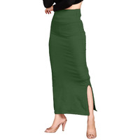 ALYNE Lycra Saree Shapewear Petticoat for Women, Womens Blended Full-Elastic Saree Shapewear (L, DARK GREEN)