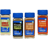 CRISTA Kitchen Ground Spices (Masala) Basics Combo Pack - 3 | Nutmeg Powder x 1, 50 gms | Garlic Powder x 1, 40 gms | Paprika Powder x 1, 45 gms | Black Pepper Powder x 1, 50 gms | Pack of 4