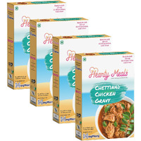 Hearty Meals Chettinad Chicken Gravy Cooking Mix, Pack of 4 (90g each) | Instant Gravy Masala Mix Tamil Nadu Style | Ready in 20 - 25 min | Serves 20-24 | No Preservatives | Ready To Cook Indian Premix Masala Spice