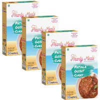 Hearty Meals Patiala Gosht Curry Cooking Mix, Pack of 4 (75g each) | Instant Gravy Red Mutton Masala Mix Patiala Style | Ready in 20 - 25 min | Serves 20-24 | No Preservatives | Ready To Cook Indian Premix Masala Spice