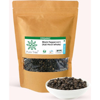 Pure Tree Certified Organic Kali Mirch Whole | 100 g | Organic Black Pepper Whole | Black Peppercorn | Aromatic Black Pepper Seeds | Miriyalu Whole Spices