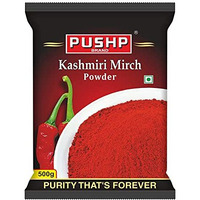 Pushp Brand Kashmiri Red Chilli Powder (Pouch Pack of 1, 500gm)