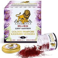 LION BRAND SAFFRON, 3g, Grade A+++ Kashmiri Mongra Kesar/Keshar/Saffron for Pregnant Women, Biryani, Cooking, Sweets and Beauty (From Pampore, Kashmir)(Pack of 1, 3grams)