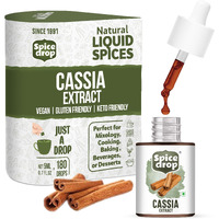 Spice Drop Cinnamon Bark Cassia Extract | Baking, Cooking, Smoothies, Dessert, Coffee, Tea | Rich Aroma, No Preservative, Non-GMO | Sri Lanka Ceylon Origin | Vegan | 5 ML (180 Drops)