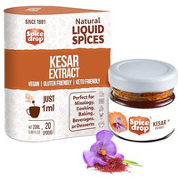 Spice Drop Saffron Extract | Pure Kashmiri Kesar | Tea, Kheer, Kesar Milk, Cooking, Baking, Biryani, Dessert | Rich Flavor Aroma | Non-GMO | Vegan | 20ML For 4-5 Litres