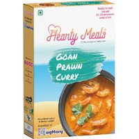 Hearty Meals Instant Goan Prawn/Shrimp Curry Cooking Mix, 120g | Goa Style Gravy Premix Masala | Ready in 20-25 min | Serves 5-6 | No Preservatives | Ready To Cook Indian Premix Masala Spice