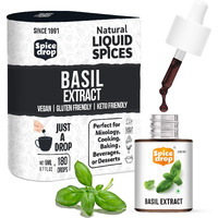 Spice Drop Basil Extract | 100% Natural | For Soup, Pasta, Pizza, Spaghetti, Gourmet Dishes | 5ml (180 drops) | Natural Herb | Authentic | Vegan | Keto Friendly | Non-GMO | Squeeze, Drop & Stir