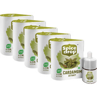 Spice Drop Cardamom Extract - Tea, Coffee, Cooking, Baking, Dessert | Rich Aroma & Authentic Quality | Pure Whole Green Cardamom Pod Extract | No Added Color or Preservative | Vegan | 5 ML (180 drops) - Pack Of 5