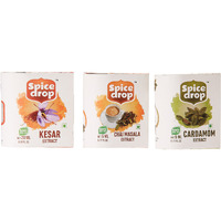 Spice Drop Royal Beverage Combo | Natural Extract of Kesar (Saffron) Masala, Cardamom (Elaichi) & Chai (Tea) Masala |Food, Beverages and Dessert | Free 1ML Spoon| 30ML (2x5ML and 1 x20 ML)