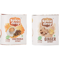 Spice Drop Chai Masala Spicy Tea Combo | Natural Extract of Ginger (Adrak), Tea Masala (Chai Masala) | For Food, Beverages, & Dessert | 1 bottle 180 drops| Flavours 360 cups | 5 ML x 2 Packs