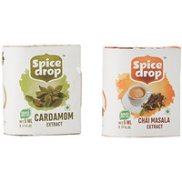 Spice Drop Chai Masala Elaichi Tea Combo | Natural Extract of Cardamom (Elaichi), Tea Masala (Chai Masala) | For Food, Beverages, and Dessert | Flavours 360 Cups Of Tea | 5 ML x 2 Packs