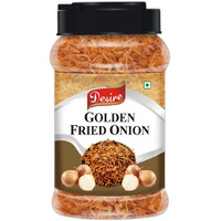 Desire Golden Fried Onion 400 Gram | Flakes |Birista | Fried Pyaz Used for Biryani, Gravies, Indian Curries (Pack of 2)