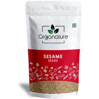 Organature Fresh & Natural White Sesame Seeds Unhulled | White Til | Tal for Weight Loss High In Nutrient Dietary Fibre White Raw Til Seeds for Eating (350 Grams)