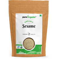 Pure Organio Organic Sesame Seeds - Organic White Sesame seeds - High In Nutrient White Til for Eating (350 Gm)