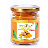 SASYAJANYA - Pure Organic Turmeric Powder 100gm | High curcumin 9% | Harvested in arable land of Western Ghats | Natural Haldi for Milk, Face and Cook (100g)