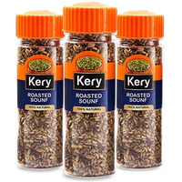 Kery Roasted Saunf Mukhwas [Diet Green Fennel Mouth Freshener] 3 Bottles, 180 Gm