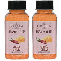 GRELLA Cheese Chilli Seasoning Powder|125 Gms X 2|For Popcorn,Nachos,Pasta,Fries,Dips&Other Snacks By-Season It Up,Theater Cheese Popcorn Powder|Chilli Cheddar Cheese Powder ( Pack Of 2)