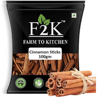 F2K Dalchini Cinnamon Stick 100gm - The Sweetest Smoothest Experience Warmth, Naturally Sweeten and Spice Up Your Health Routine for Savory Dishes