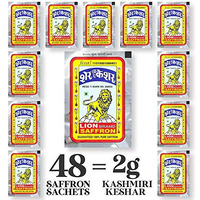 LION BRAND SAFFRON , Single Use Saffron Sachets/Packets with Pure Kashmiri Saffron/ Kesar/ Keshar for Beauty, Cooking and Tilak (Pack of 2 (2 X 1gm = 2gRAMs))