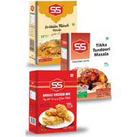 SS Masalas Arabian Mandi Masala, Broast Chicken Mix, Tikka Tandoori Masala Powder 100g Each. Easy To Cook Ready Masalas Combo for Delicious Arabic Rice and Crispy Fried Tandoor Chicken/Meat Recipes