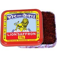 LION BRAND SAFFRON 10g, Lacha Kashmir Saffron/Kesar for Biryani, Pooja, Food and Milk - (Pack of 1, 10gm/10 grams)