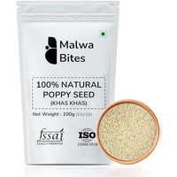 Malwa Bites Poppy Seeds 100gm (Pack Of 1) | Posta Dana For Baking, Planting | Khus Khus/Khas Khas Seeds | 100% Pure and Natural |