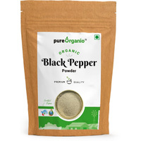 Pure Organio Organic Black Pepper Powder Kali Mirch Powder for Cooking, Salad Dressing, Vegetables - Fresh Ground Organic Spice NPOP Organic Certified (100 Gm)