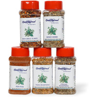 GoodSpread All-in-One Spice Kit: Italian Seasoning, Pizza Seasoning, Chilli Flakes, Peri Peri & Mixed Herbs, 50 gm Each (Super Saver Combo Pack)