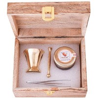 DRY FRUIT HUB Saffron Kesar 2Gm Kesor | Kungumapoo Kashmir Zafran | Keshar | Pregnant Women With Purity Certificate With Antique Wooden Gift Box With Brass Okahlee (Mortar And Pestle) And Plucker