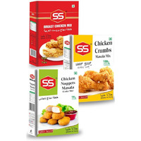 SS Masalas Broast Chicken Mix, Chicken Crumbs and Nuggets Masala 100g each. Crispy fried chicken coating masala mix combo