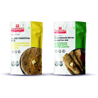 Tanawades Smart Food Paratha Combo, Instant Aloo Paratha, Methi Paratha Mix, Ready to Cook, Home Food with Hand Picked Flavours, Pack of 2 (one of Each)