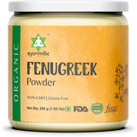 Ayurvedix Organic Fenugreek Powder/Methi Dana Powder (200g Jar) - Non-GMO, Vegan - For Hair Growth, Cooking and More - From Organic Trigonella foenum graecum Seeds/Methi Seeds