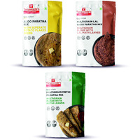 Tanawades Smart Food Paratha Combo, Instant Aloo Paratha, Lal Math Paratha, Methi Paratha Mix, Ready to Cook, Home Food with Hand Picked Flavours, Pack of 3 (one of Each)