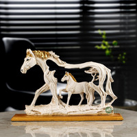 INDICAST 8" Handmade Vintage Horse Statue with Baby Horse Antique Finish Animal Figurines Gifts for Home Decoration, Living Room (Product Looks Like Antique & Dusty Finish)