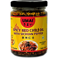 UMAI Spicy Red Chilli Oil with Sichaun Pepper 200g| 2X Spicy| With Sichaun Peppers| Authentically Chinese Spicy Condiment