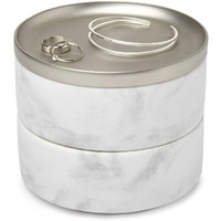 Umbra Tesora Jewelry Box - Two-Tiered Resin Jewelry Organizer with Removable Lid, Concrete/Copper