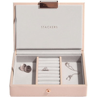 Stackers Jewellery Box with Lid Small | Jewellery Storage Organiser Box for Women - Blush Pink