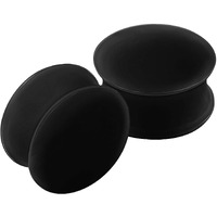 2PCS Silicone Black Double Flared Saddle Earring Ear Stretcher Gauge Plug Lobe Earring Piercing Jewelry See More Sizes, Silicone