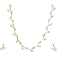 Estele Gold Plated Holy Swans Designer Nakshi Necklace Set with Colored Stones and Pearls for Women