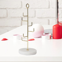 Anko Marble Jewellery Tree | Gold-plated Jewellery Organizer | Classy Jewellery Stand | Mess-Free Jewellery Hanger | Classy & Elegant Jewellery Organizer | Ideal for Earrings, Rings, Necklaces