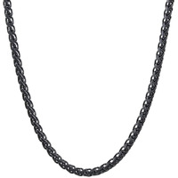 Nakabh Stainless Steel Elegant Statement Necklace Chain for Boys and Men (Black)