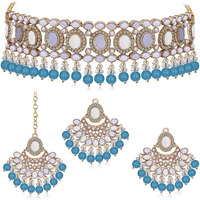 Sukkhi Classy Choker Necklace Earring Jewellery Set With Maangtikka Jewellery Set For Women