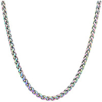 Nakabh Handmade Stainless Steel Chain Necklace for Men Boys (0315) Rainbow Multicolour