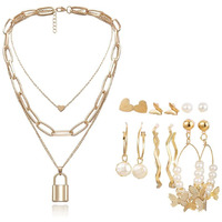 YouBella Fashion Jewellery Gold Plated Necklace and Earrings Combo Jewellery Set for Girls and Women (Gold) (Style 12)