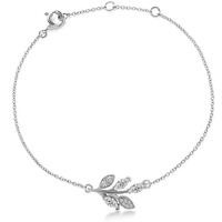 MINUTIAE Silver Plated Vine Shape Bracelet With Solitaire Crystal Diamond Stylish Fashion Jewelry For Women and Girls