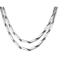 Nakabh Stainless Steel Stylish Rice Chain for Men and Boys (Combo Silver + Silver)