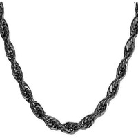 Nakabh Golden Stainless Steel Rope Chain Necklace For Men Boys (Black)