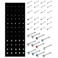 VAMA FASHIONS Body Piercing Jewelry Hole Nose Hoop Ring Sterling Nose pin Studs for Women & Girls (60 Pcs - 1.5/2.5 / 3mm) (Multicolour Piercing Nose pin)