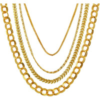 Charms 2019 Combo of Four Gold Plated Chains for Boys & Men